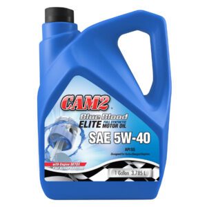 Blue motor oil container, CAM2 SAE 5W-40.